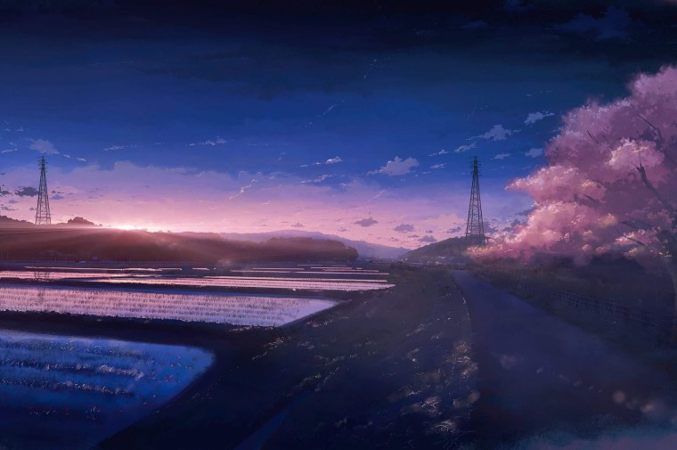 Аниме пейзажи ночь