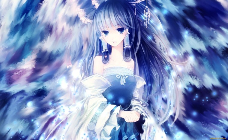 Синий фон аниме