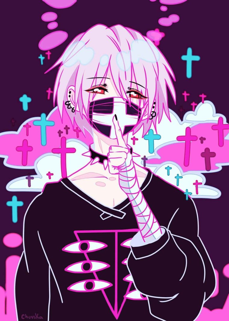 Pastel goth boy арт