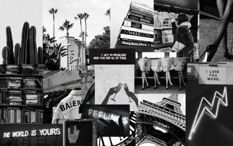 Черно белый коллаж