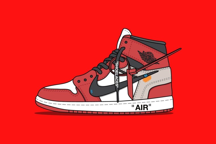 Обои с Nike Air Jordan 1 off White
