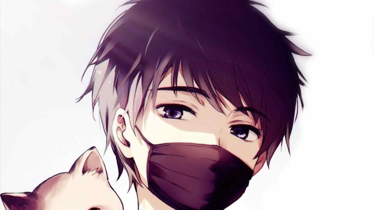 Аниме парень в шарфе