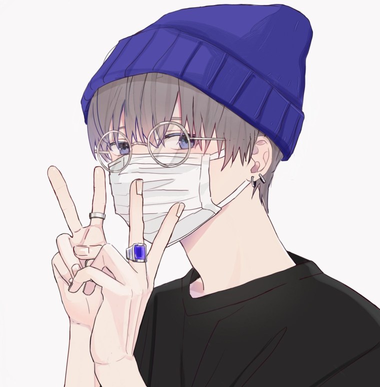 Парень в шапке арт