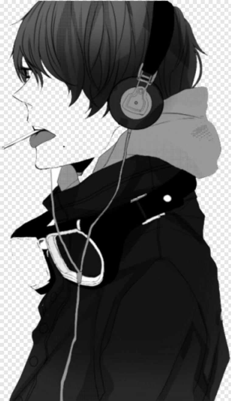 Аниме пацан в наушниках