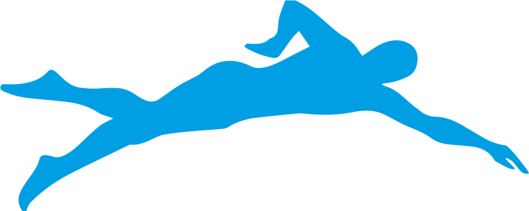 Силуэт плывущего человека