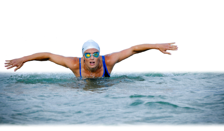 Плавание на белом фоне