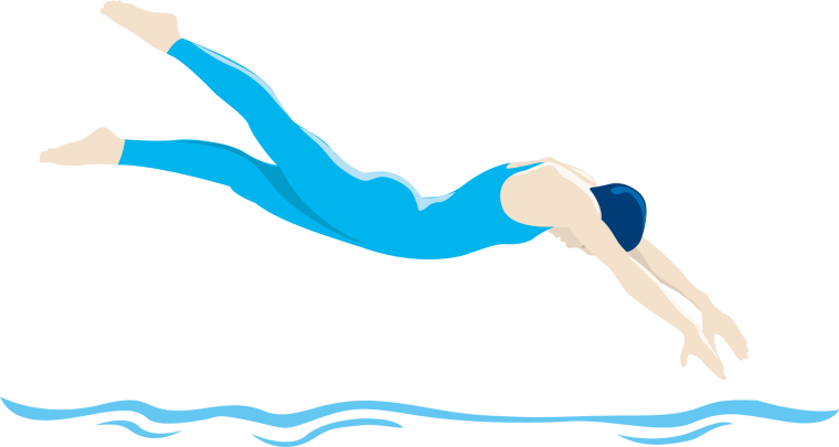 Плавание на белом фоне