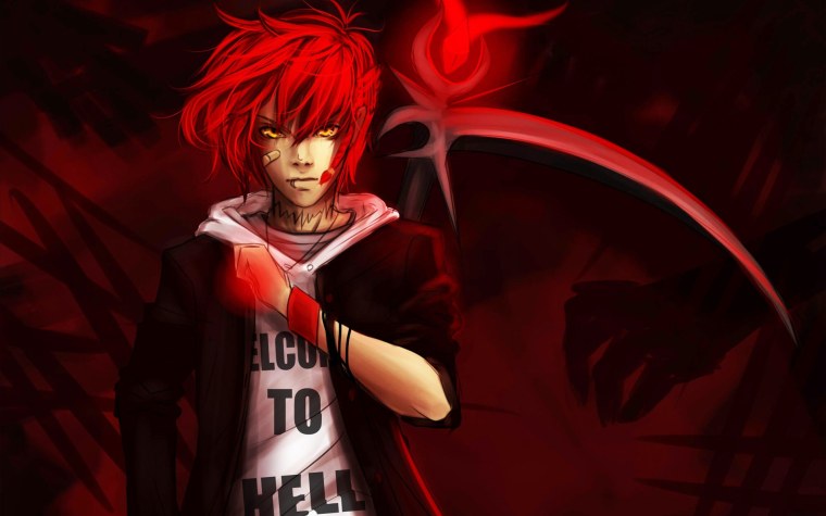 Арты парней с красными волосами