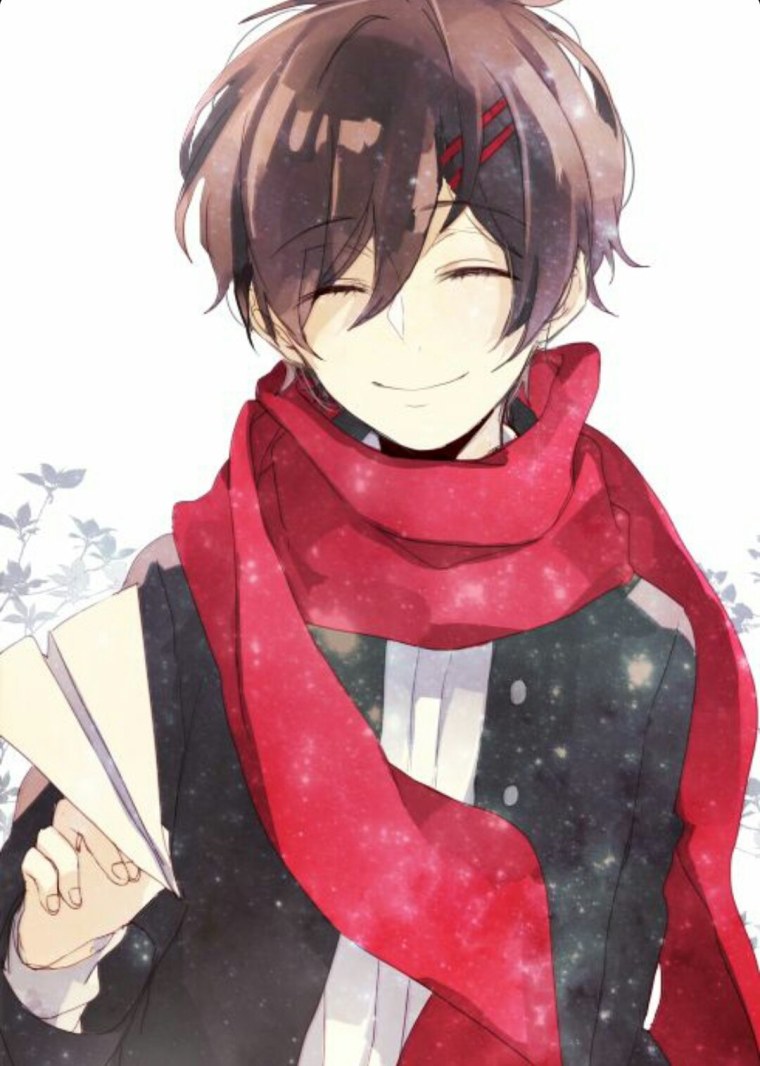 Парень в шарфе арт