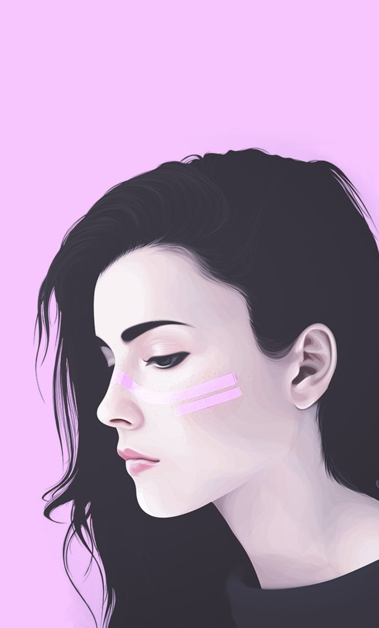 Девушка в профиль арт