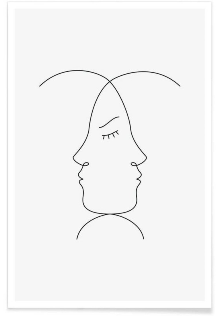 Лицо одной линией