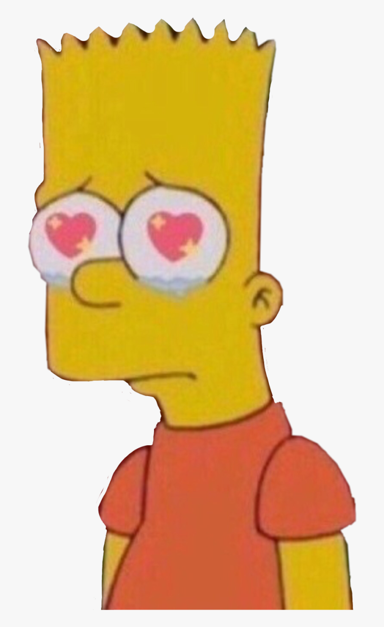 Симпсон барт грустный на черном фоне