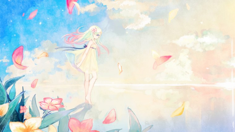 Аниме на голубом фоне