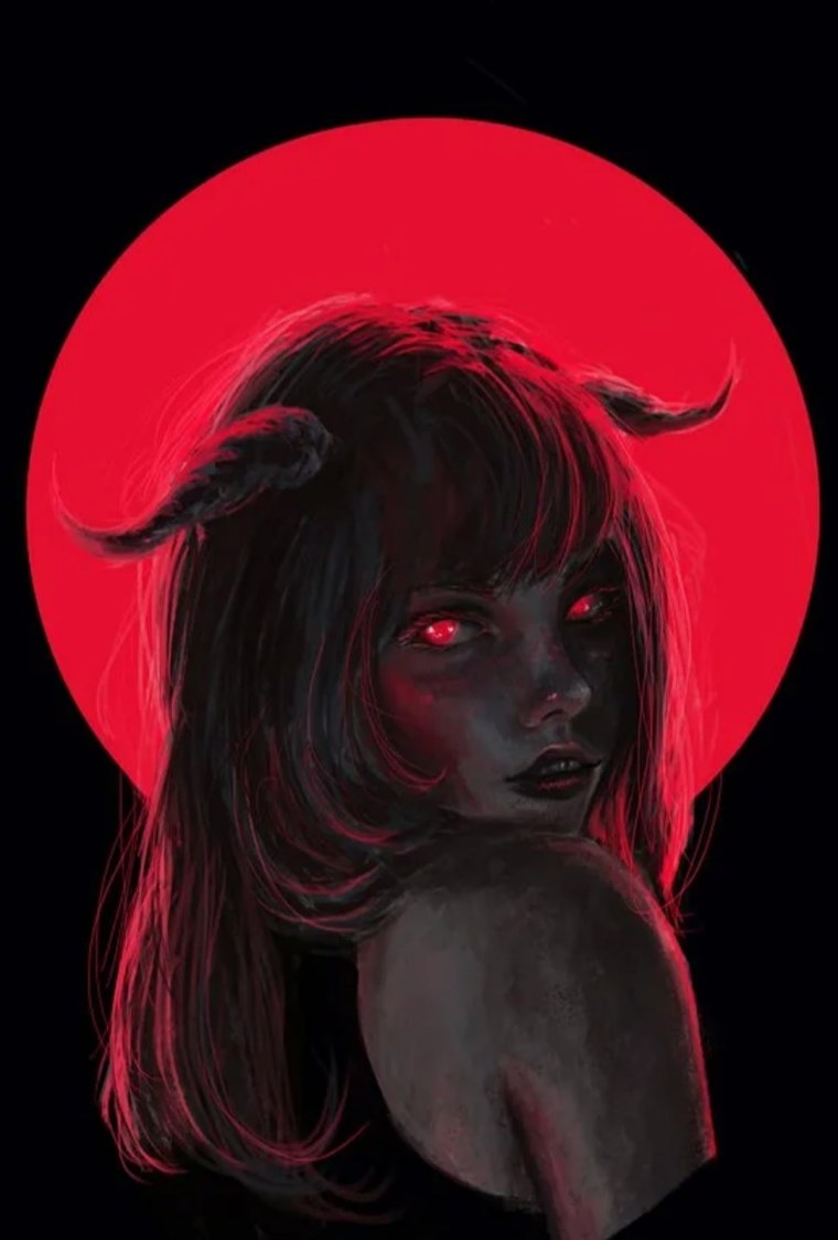 Девушка дьявол красная