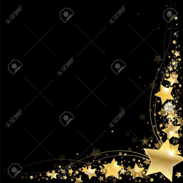 Баннер черный с золотыми звездами