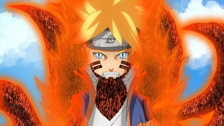 Наруто и Минато и курама