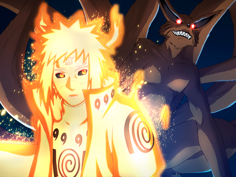 Наруrо Узумаки в режиме Курамы