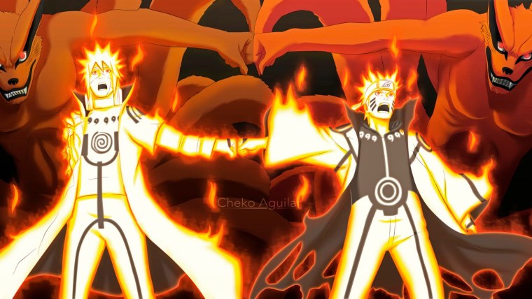 Купрама Минато и Наруто