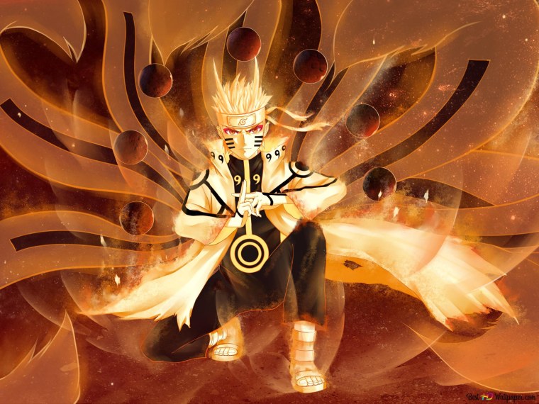 Наруто и Минато в режиме Курамы