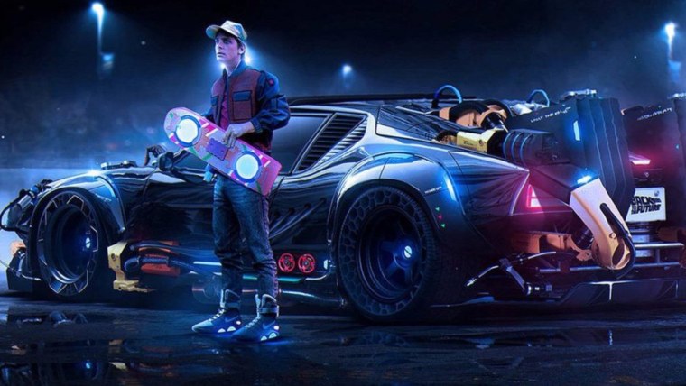 Марти Макфлай арт с Делориан