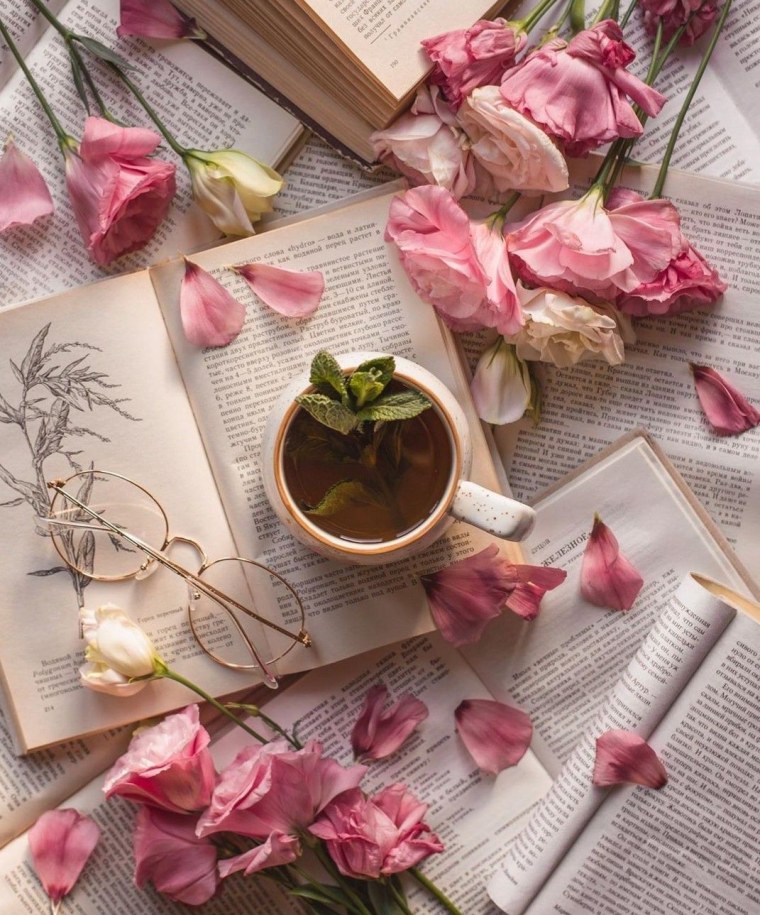 Эстетика книг и цветов