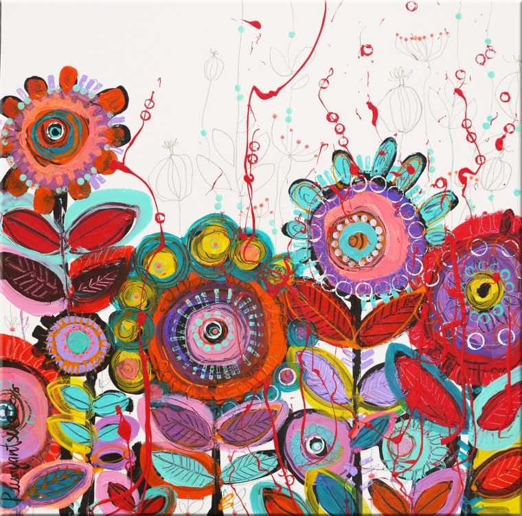 Стилизованные цветы картины