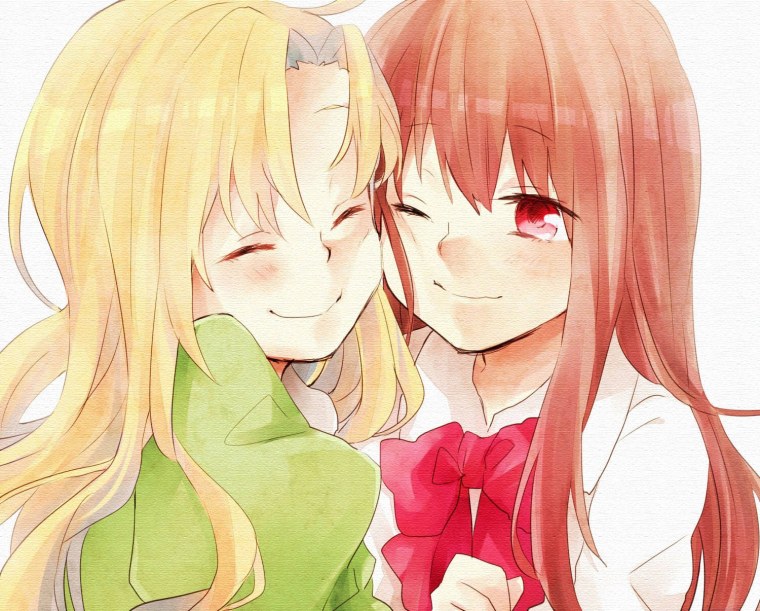 Аниме девушка обнимает