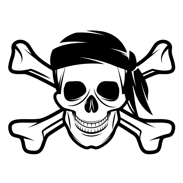 Череп с костями на прозрачном фоне