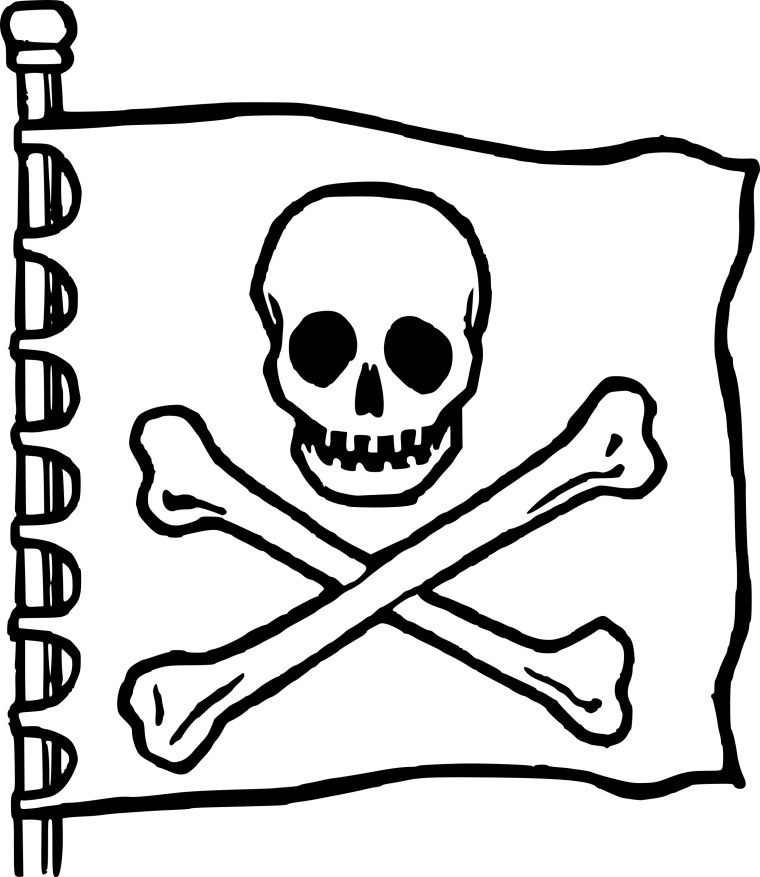Пиратский череп раскраска