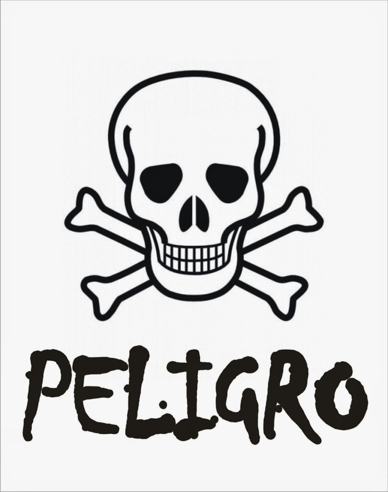 Череп с костями контур