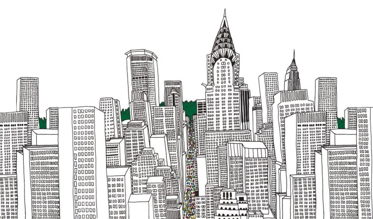 Контур зданий Москвы