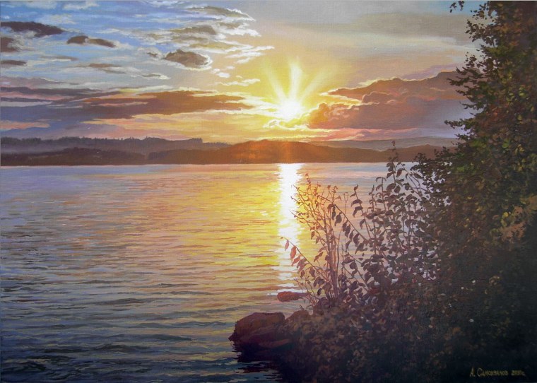 Самохвалов Александр художник Абхазия. Закат