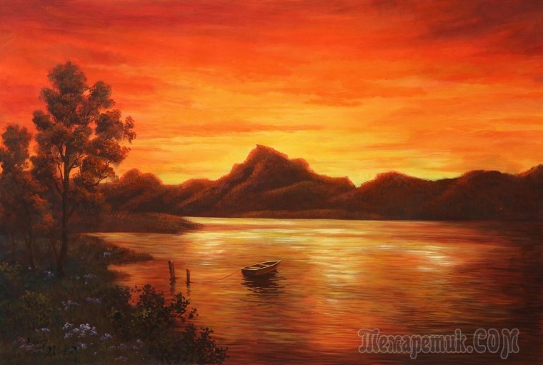 Закат в теплых тонах