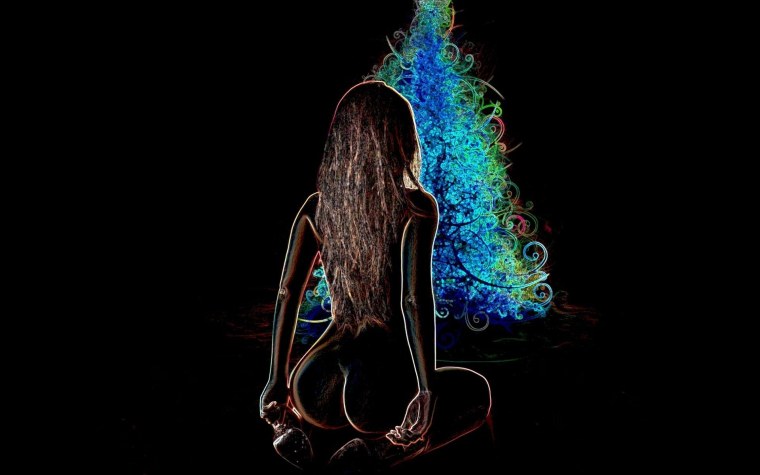 Силуэт девушки на рабочий стол