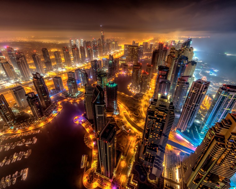 Ночной Дубай Бурдж Халифа