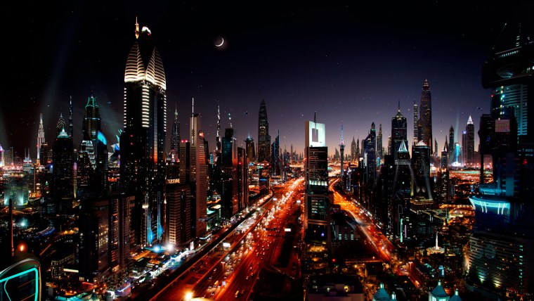 Ночной Дубай обои