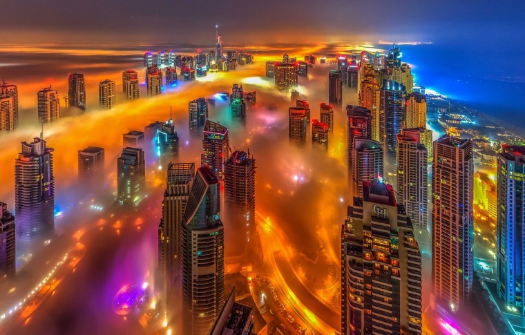 Дубай ночью 8к