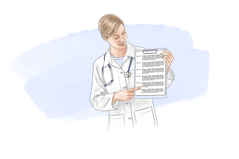 Больничный лист на прозрачном фоне