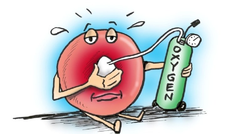 Молекулы кислорода в воздухе