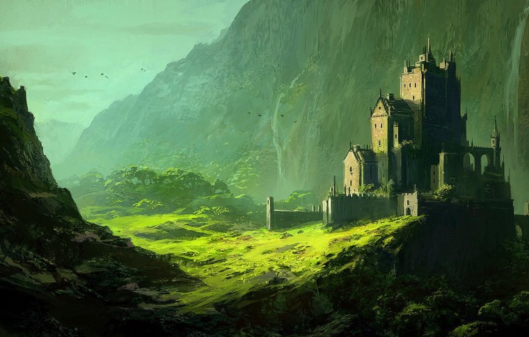 Фэнтези крепость в лесу