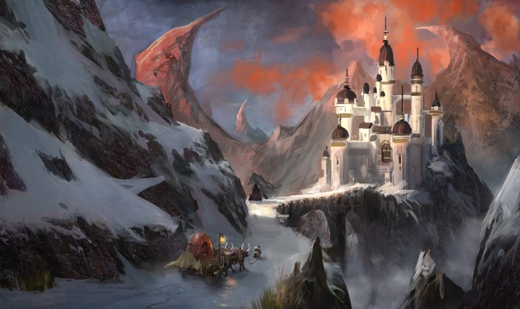 Замок в горах фэнтези