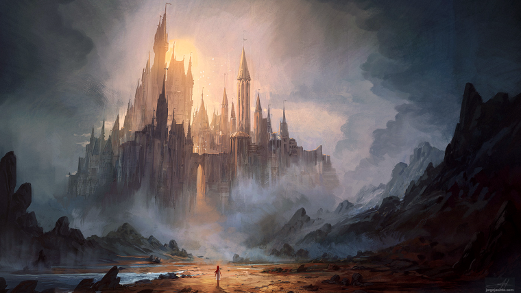 Замок в горах арт