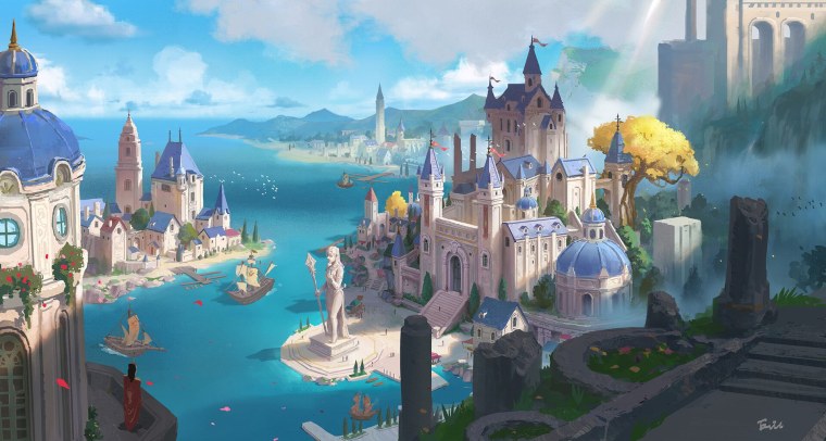 Замок красивый аниме