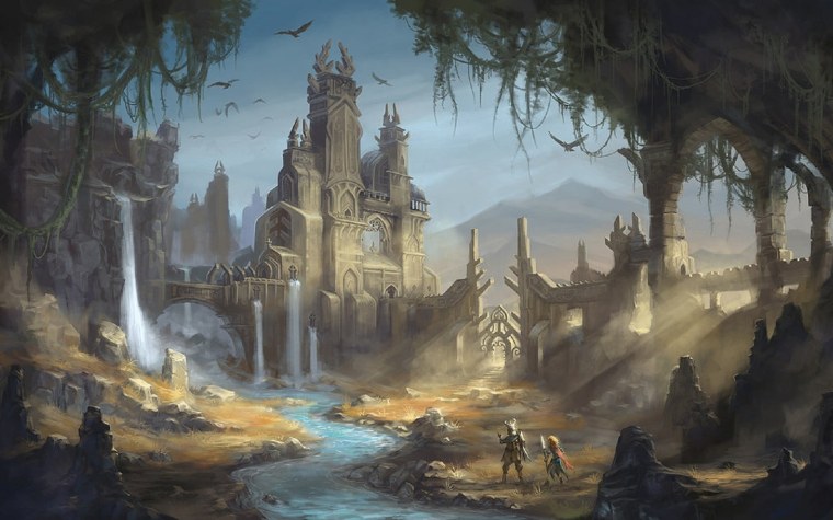 Развалины храма фэнтези