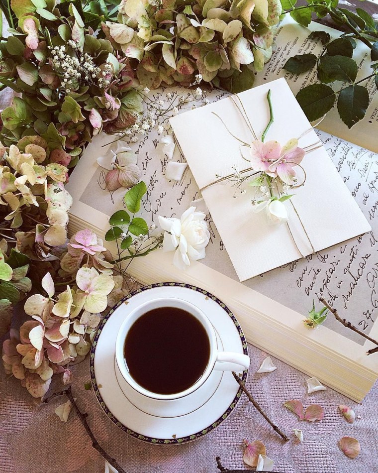 Кофе и цветы