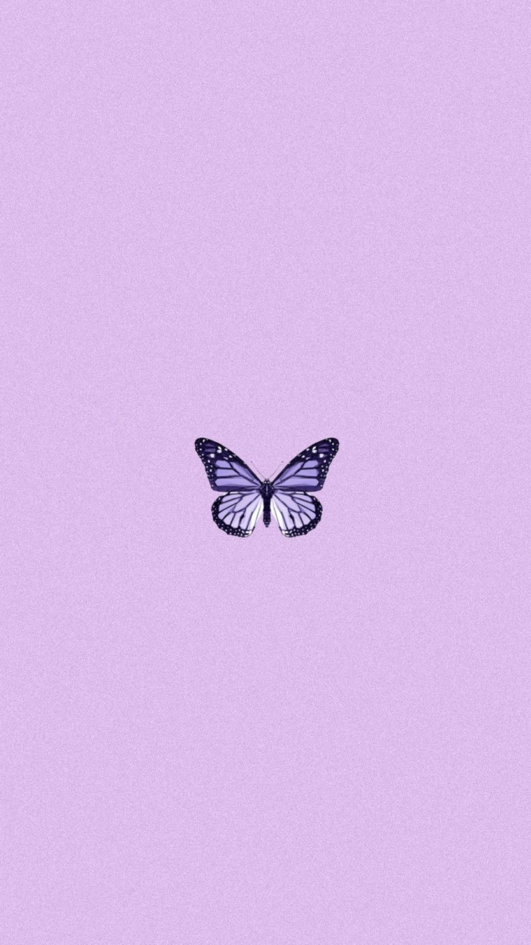 Обои сиреневые с бабочками