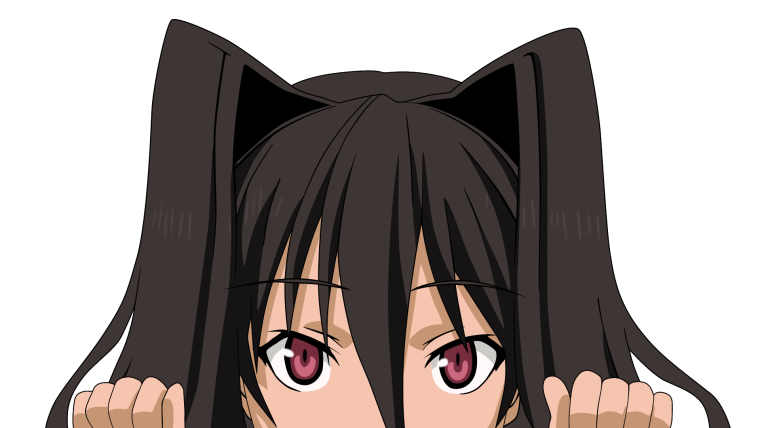 Аниме девочка выглядывает