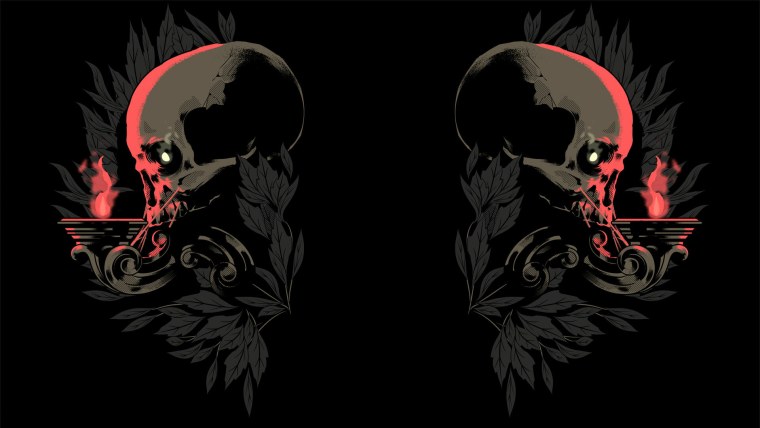 Череп в огне стим фон