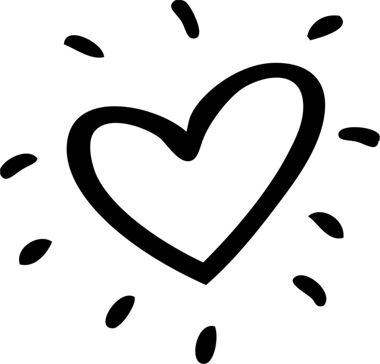 Нарисованное сердце на белом фоне