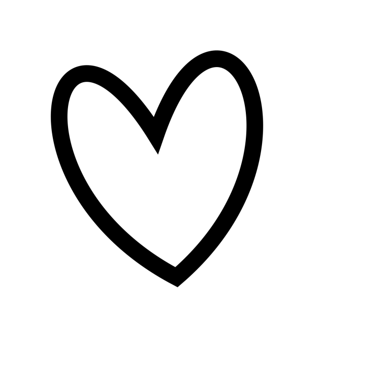 Сердечко черное контур